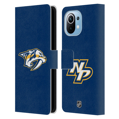 NHL Nashville Predators Plain Leather Book Wallet Case Cover For Xiaomi Mi 11