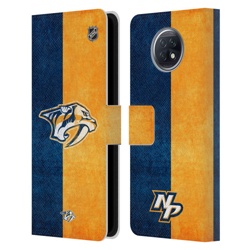 NHL Nashville Predators Half Distressed Leather Book Wallet Case Cover For Xiaomi Redmi Note 9T 5G