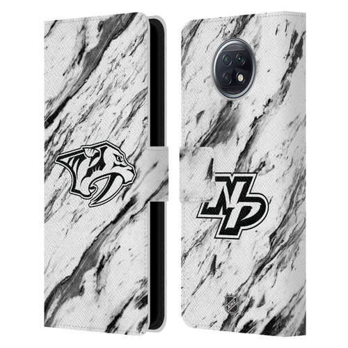 NHL Nashville Predators Marble Leather Book Wallet Case Cover For Xiaomi Redmi Note 9T 5G