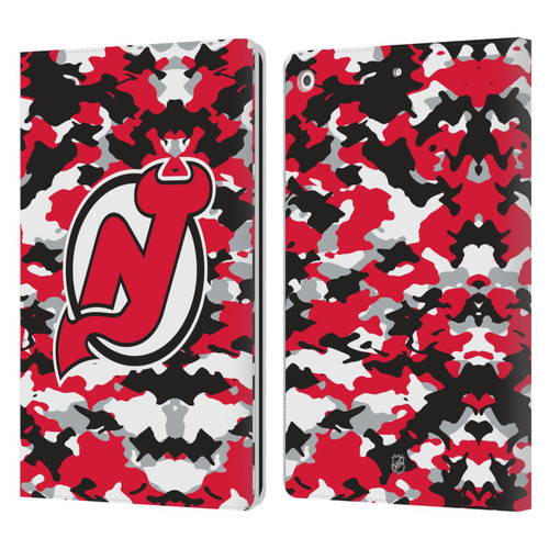 NHL New Jersey Devils Camouflage Leather Book Wallet Case Cover For Apple iPad 10.2 2019/2020/2021