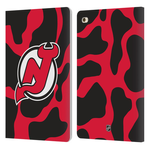 NHL New Jersey Devils Cow Pattern Leather Book Wallet Case Cover For Apple iPad mini 4