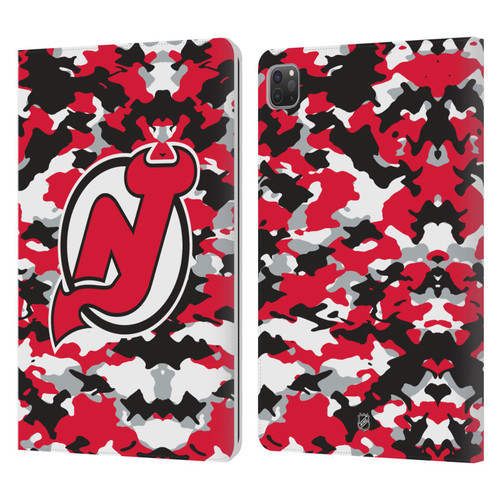 NHL New Jersey Devils Camouflage Leather Book Wallet Case Cover For Apple iPad Pro 11 2020 / 2021 / 2022