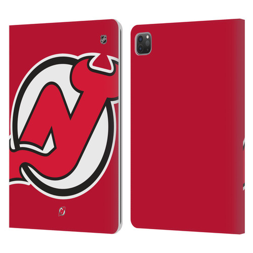 NHL New Jersey Devils Oversized Leather Book Wallet Case Cover For Apple iPad Pro 11 2020 / 2021 / 2022