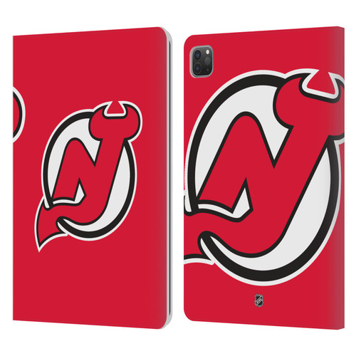 NHL New Jersey Devils Plain Leather Book Wallet Case Cover For Apple iPad Pro 11 2020 / 2021 / 2022