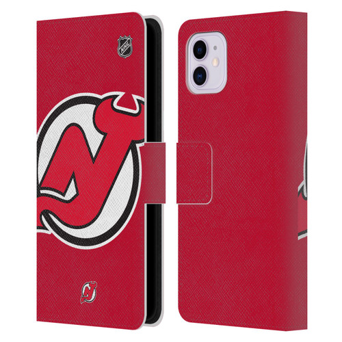 NHL New Jersey Devils Oversized Leather Book Wallet Case Cover For Apple iPhone 11