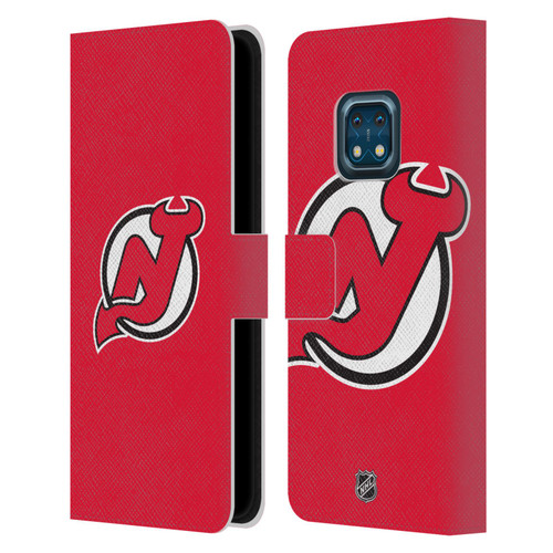 NHL New Jersey Devils Plain Leather Book Wallet Case Cover For Nokia XR20