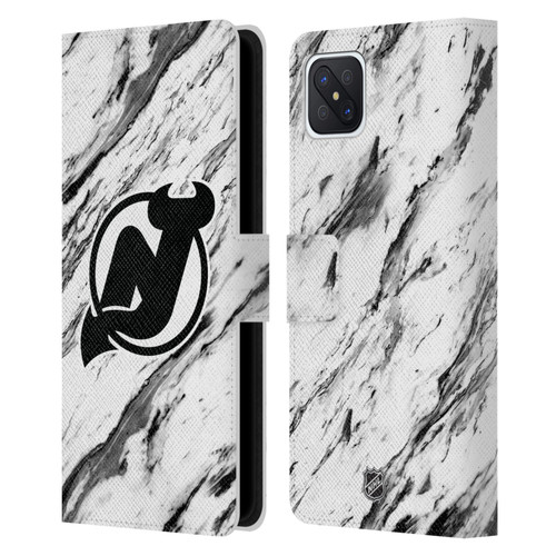 NHL New Jersey Devils Marble Leather Book Wallet Case Cover For OPPO Reno4 Z 5G