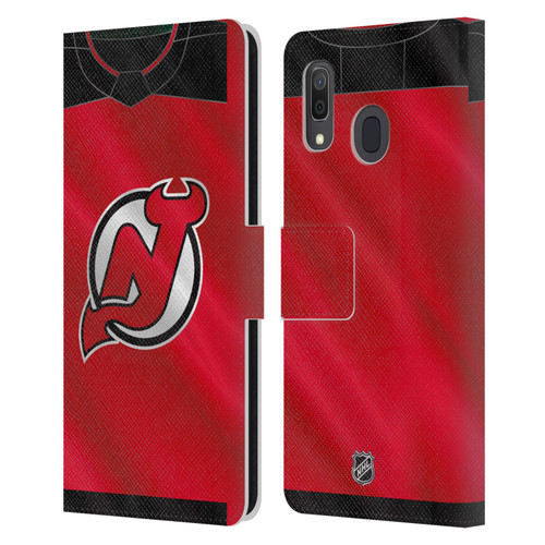 NHL New Jersey Devils Jersey Leather Book Wallet Case Cover For Samsung Galaxy A33 5G (2022)