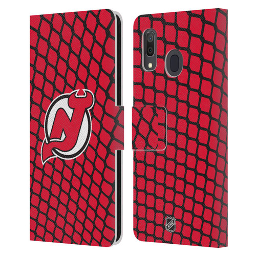 NHL New Jersey Devils Net Pattern Leather Book Wallet Case Cover For Samsung Galaxy A33 5G (2022)