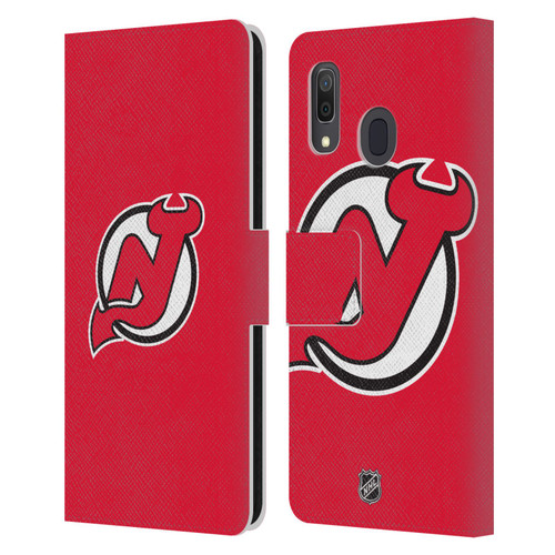 NHL New Jersey Devils Plain Leather Book Wallet Case Cover For Samsung Galaxy A33 5G (2022)