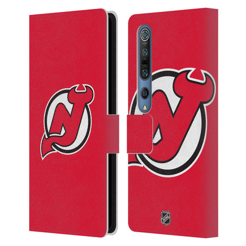 NHL New Jersey Devils Plain Leather Book Wallet Case Cover For Xiaomi Mi 10 5G / Mi 10 Pro 5G