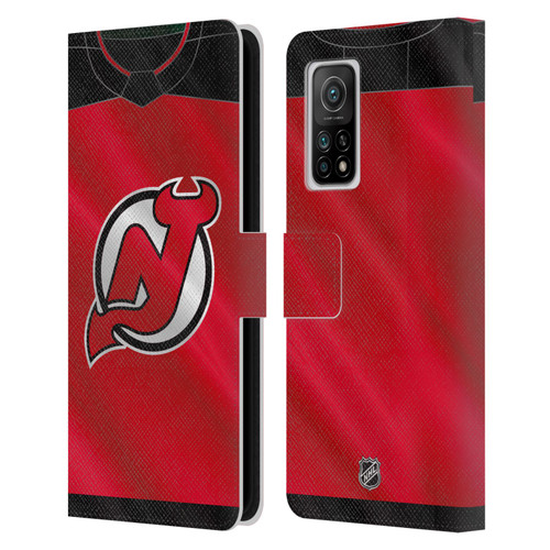 NHL New Jersey Devils Jersey Leather Book Wallet Case Cover For Xiaomi Mi 10T 5G