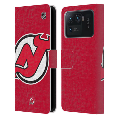 NHL New Jersey Devils Oversized Leather Book Wallet Case Cover For Xiaomi Mi 11 Ultra