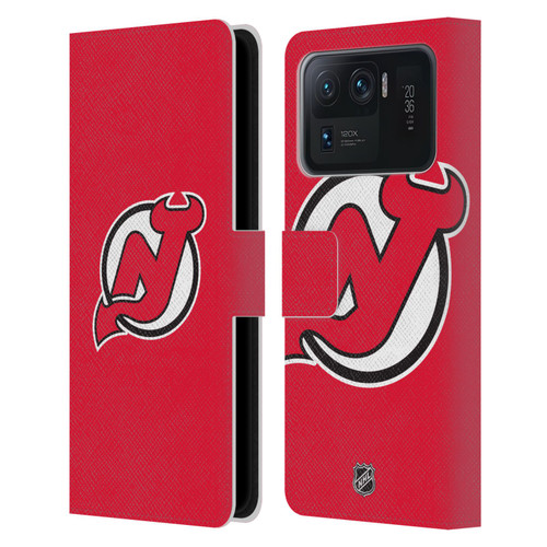 NHL New Jersey Devils Plain Leather Book Wallet Case Cover For Xiaomi Mi 11 Ultra