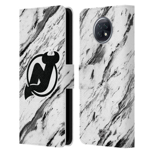 NHL New Jersey Devils Marble Leather Book Wallet Case Cover For Xiaomi Redmi Note 9T 5G