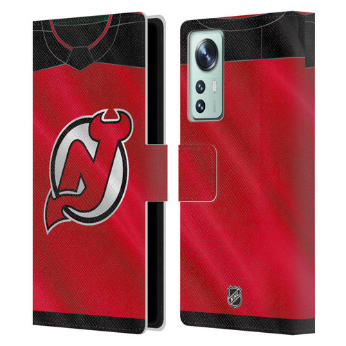 NHL New Jersey Devils Jersey Leather Book Wallet Case Cover For Xiaomi 12
