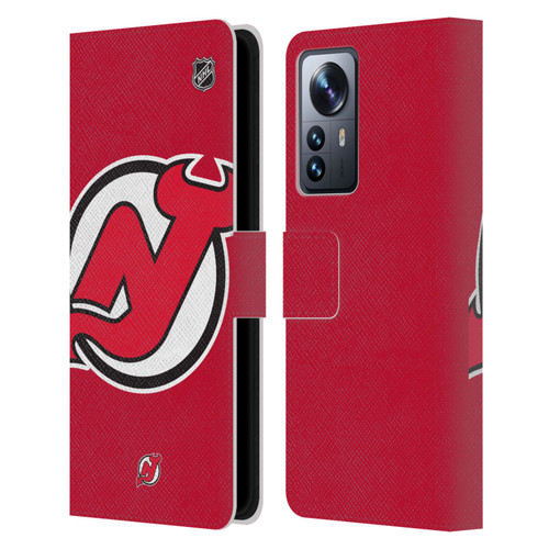 NHL New Jersey Devils Oversized Leather Book Wallet Case Cover For Xiaomi 12 Pro