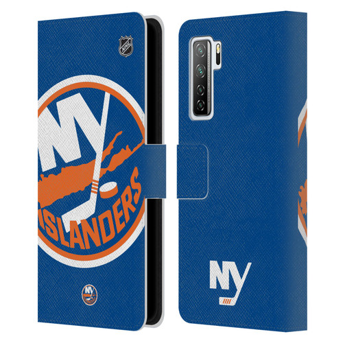 NHL New York Islanders Oversized Leather Book Wallet Case Cover For Huawei Nova 7 SE/P40 Lite 5G