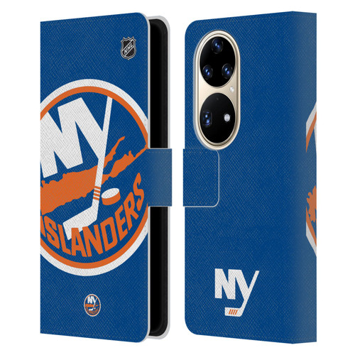 NHL New York Islanders Oversized Leather Book Wallet Case Cover For Huawei P50 Pro