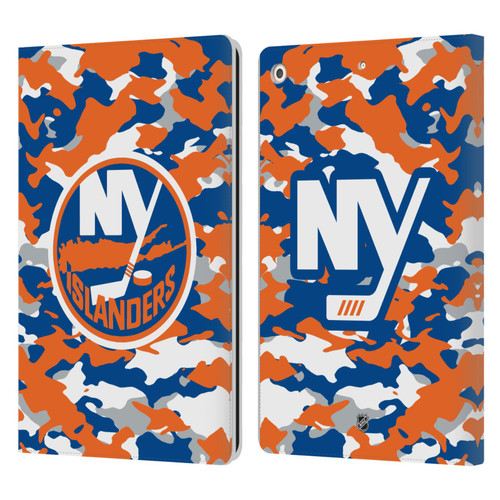 NHL New York Islanders Camouflage Leather Book Wallet Case Cover For Apple iPad 10.2 2019/2020/2021