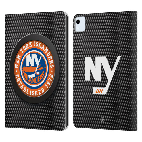 NHL New York Islanders Puck Texture Leather Book Wallet Case Cover For Apple iPad Air 2020 / 2022
