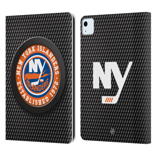 NHL New York Islanders Puck Texture Leather Book Wallet Case Cover For Apple iPad Air 11 2020/2022/2024