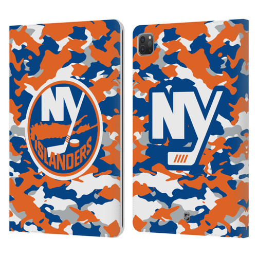 NHL New York Islanders Camouflage Leather Book Wallet Case Cover For Apple iPad Pro 11 2020 / 2021 / 2022