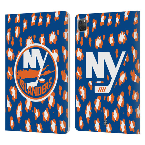 NHL New York Islanders Leopard Patten Leather Book Wallet Case Cover For Apple iPad Pro 11 2020 / 2021 / 2022