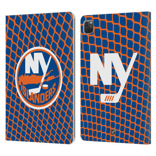 NHL New York Islanders Net Pattern Leather Book Wallet Case Cover For Apple iPad Pro 11 2020 / 2021 / 2022