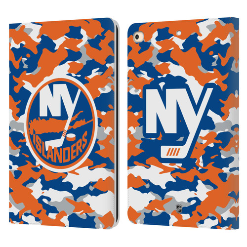 NHL New York Islanders Camouflage Leather Book Wallet Case Cover For Apple iPad 9.7 2017 / iPad 9.7 2018