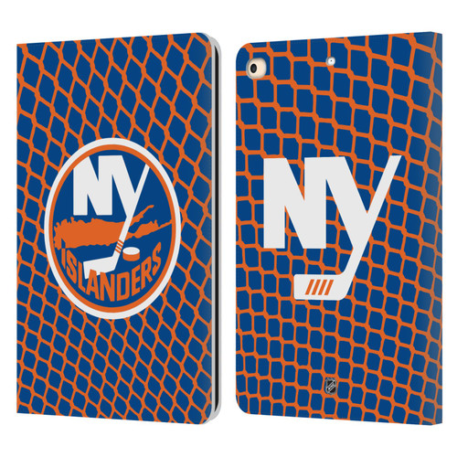 NHL New York Islanders Net Pattern Leather Book Wallet Case Cover For Apple iPad 9.7 2017 / iPad 9.7 2018