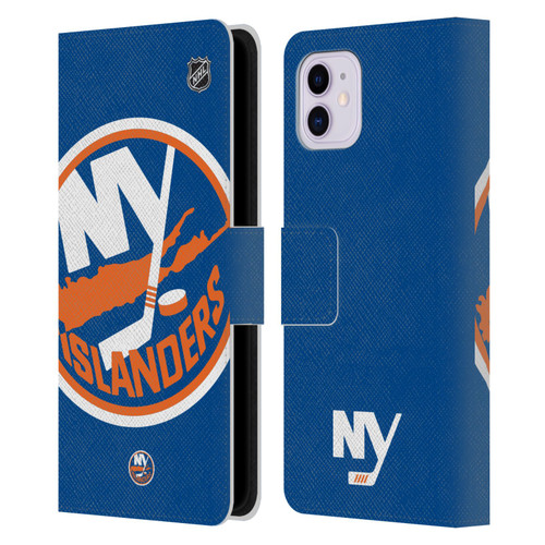 NHL New York Islanders Oversized Leather Book Wallet Case Cover For Apple iPhone 11