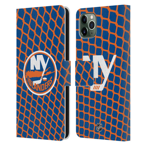 NHL New York Islanders Net Pattern Leather Book Wallet Case Cover For Apple iPhone 11 Pro Max