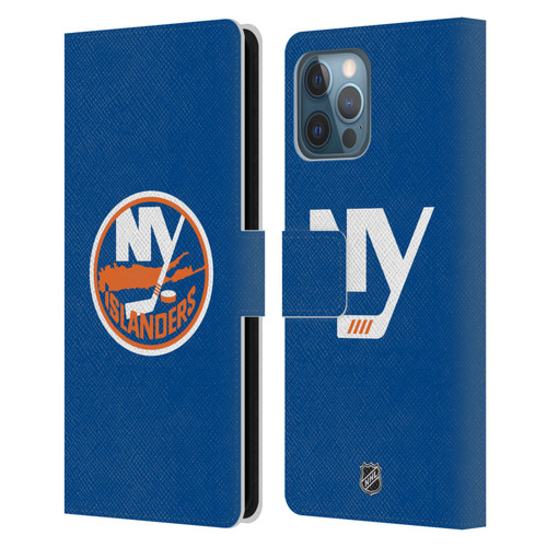 NHL New York Islanders Plain Leather Book Wallet Case Cover For Apple iPhone 12 Pro Max