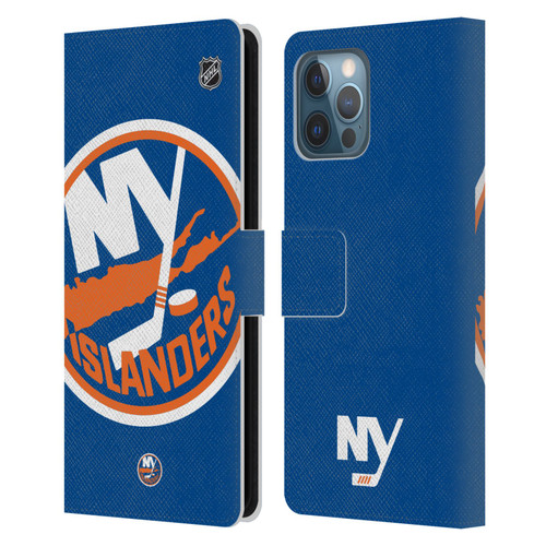 NHL New York Islanders Oversized Leather Book Wallet Case Cover For Apple iPhone 12 Pro Max