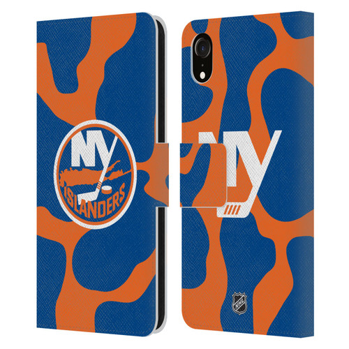 NHL New York Islanders Cow Pattern Leather Book Wallet Case Cover For Apple iPhone XR