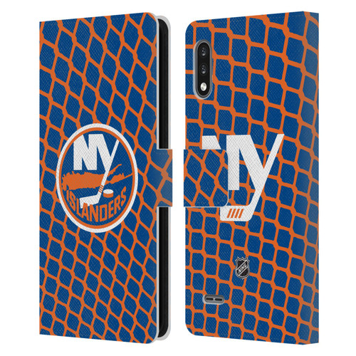 NHL New York Islanders Net Pattern Leather Book Wallet Case Cover For LG K22