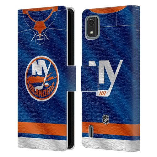 NHL New York Islanders Jersey Leather Book Wallet Case Cover For Nokia C2 2nd Edition