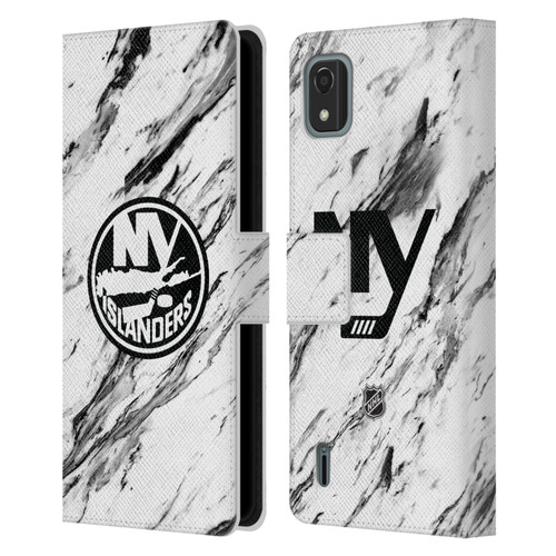 NHL New York Islanders Marble Leather Book Wallet Case Cover For Nokia C2 2nd Edition