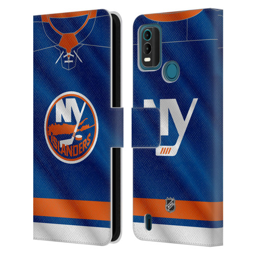 NHL New York Islanders Jersey Leather Book Wallet Case Cover For Nokia G11 Plus