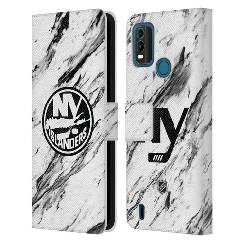 NHL New York Islanders Marble Leather Book Wallet Case Cover For Nokia G11 Plus