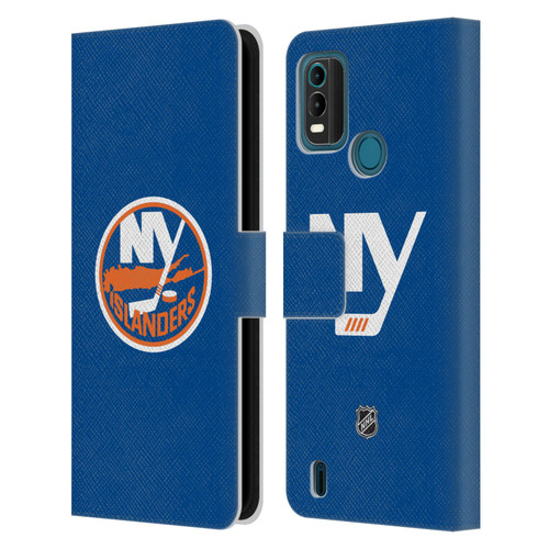 NHL New York Islanders Plain Leather Book Wallet Case Cover For Nokia G11 Plus