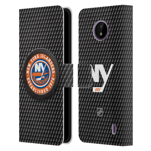 NHL New York Islanders Puck Texture Leather Book Wallet Case Cover For Nokia C10 / C20