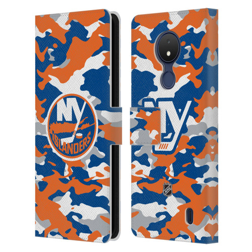 NHL New York Islanders Camouflage Leather Book Wallet Case Cover For Nokia C21