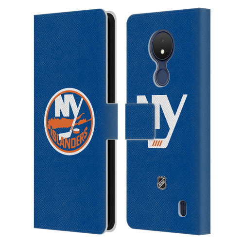 NHL New York Islanders Plain Leather Book Wallet Case Cover For Nokia C21