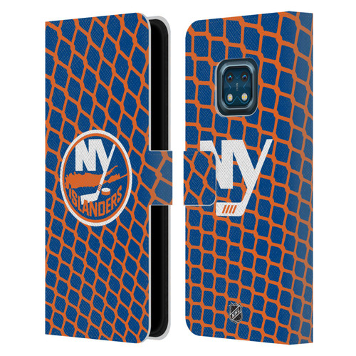 NHL New York Islanders Net Pattern Leather Book Wallet Case Cover For Nokia XR20