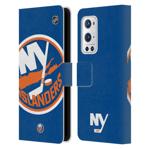 NHL New York Islanders Oversized Leather Book Wallet Case Cover For OnePlus 9 Pro