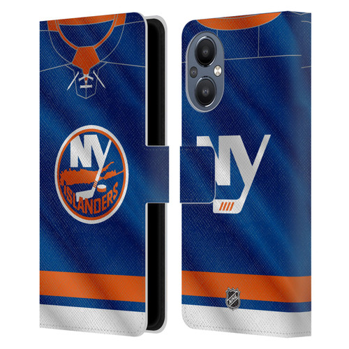 NHL New York Islanders Jersey Leather Book Wallet Case Cover For OnePlus Nord N20 5G