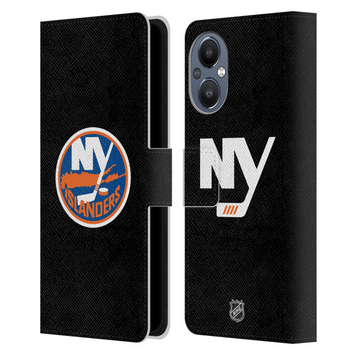 NHL New York Islanders Plain Leather Book Wallet Case Cover For OnePlus Nord N20 5G