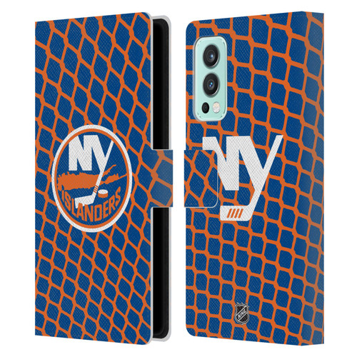 NHL New York Islanders Net Pattern Leather Book Wallet Case Cover For OnePlus Nord 2 5G